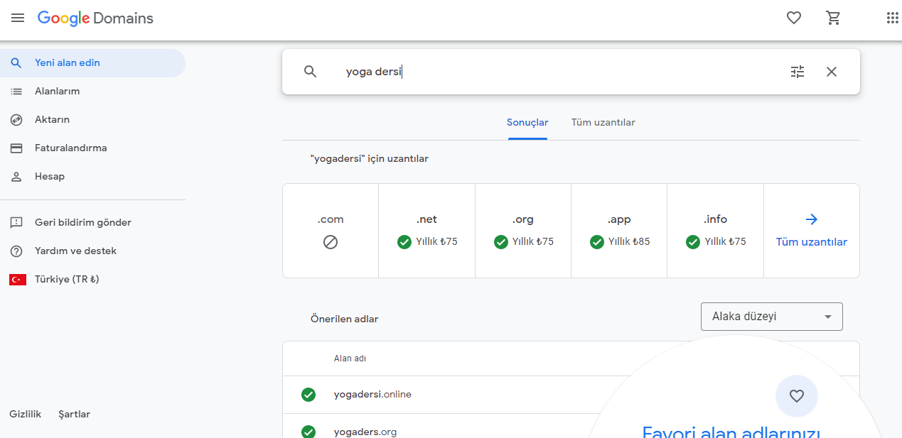 alan adı satın alma