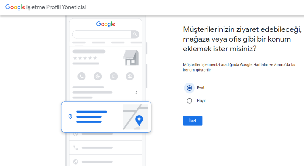Google My Business Kayıt Olma