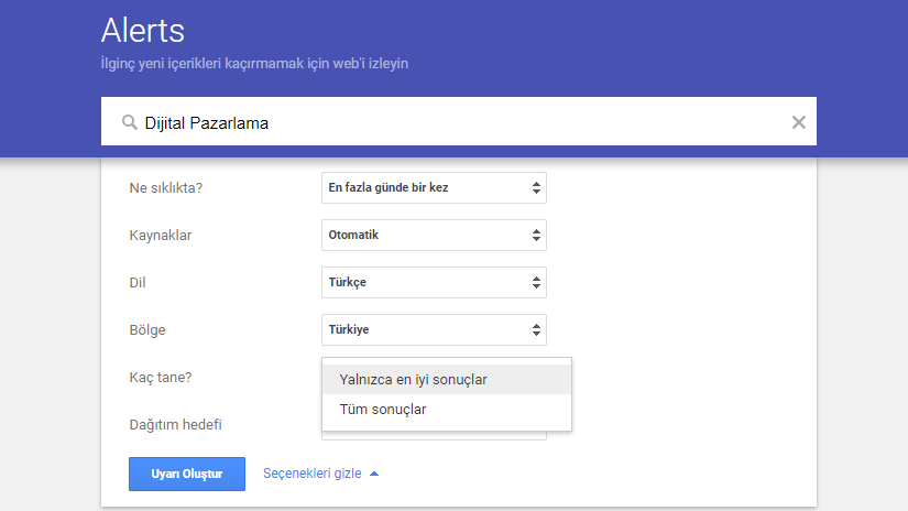 Google Alerts Kaç Tane