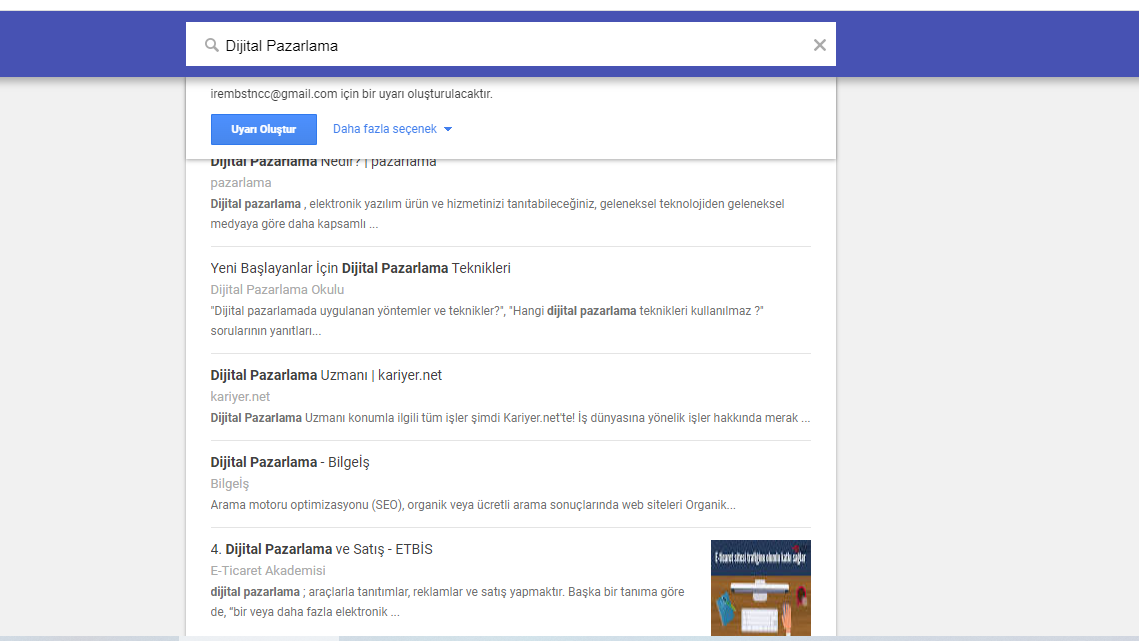 Google Alerts Sonuç