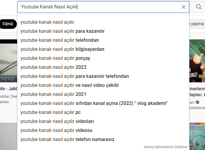 Youtube aramalar