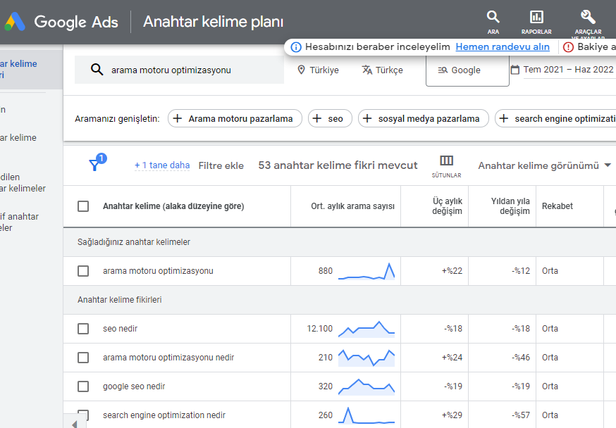 Google Ads Anahtar Kelime Araştırması