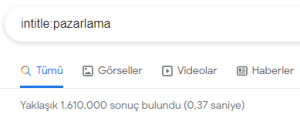 intitle Google Arama Operatörleri