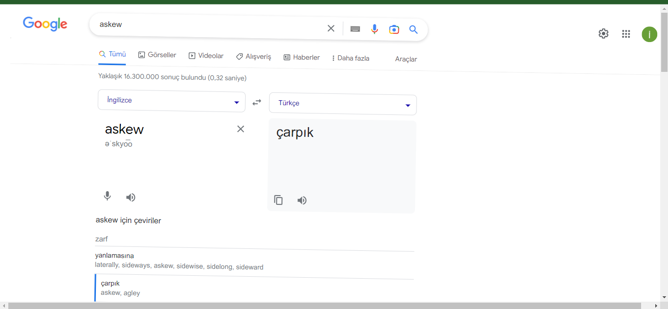 Google Askew Araması