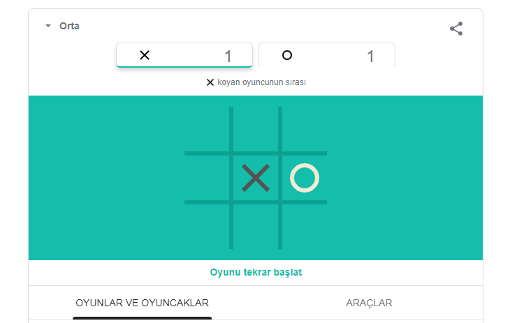 Google Tic Tac Toe