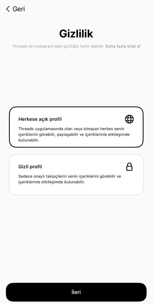 Threads Gizlilik