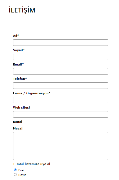İletişim Formu Örneği