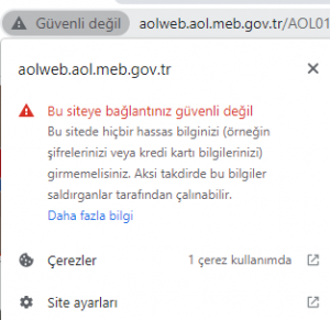 güvenlik sertifikası olmayan site