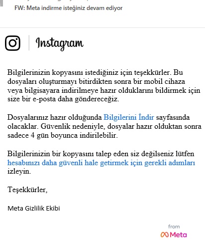 Threads Bilgileri İndirme Maili