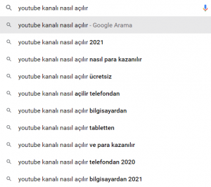 Youtube Google Arama
